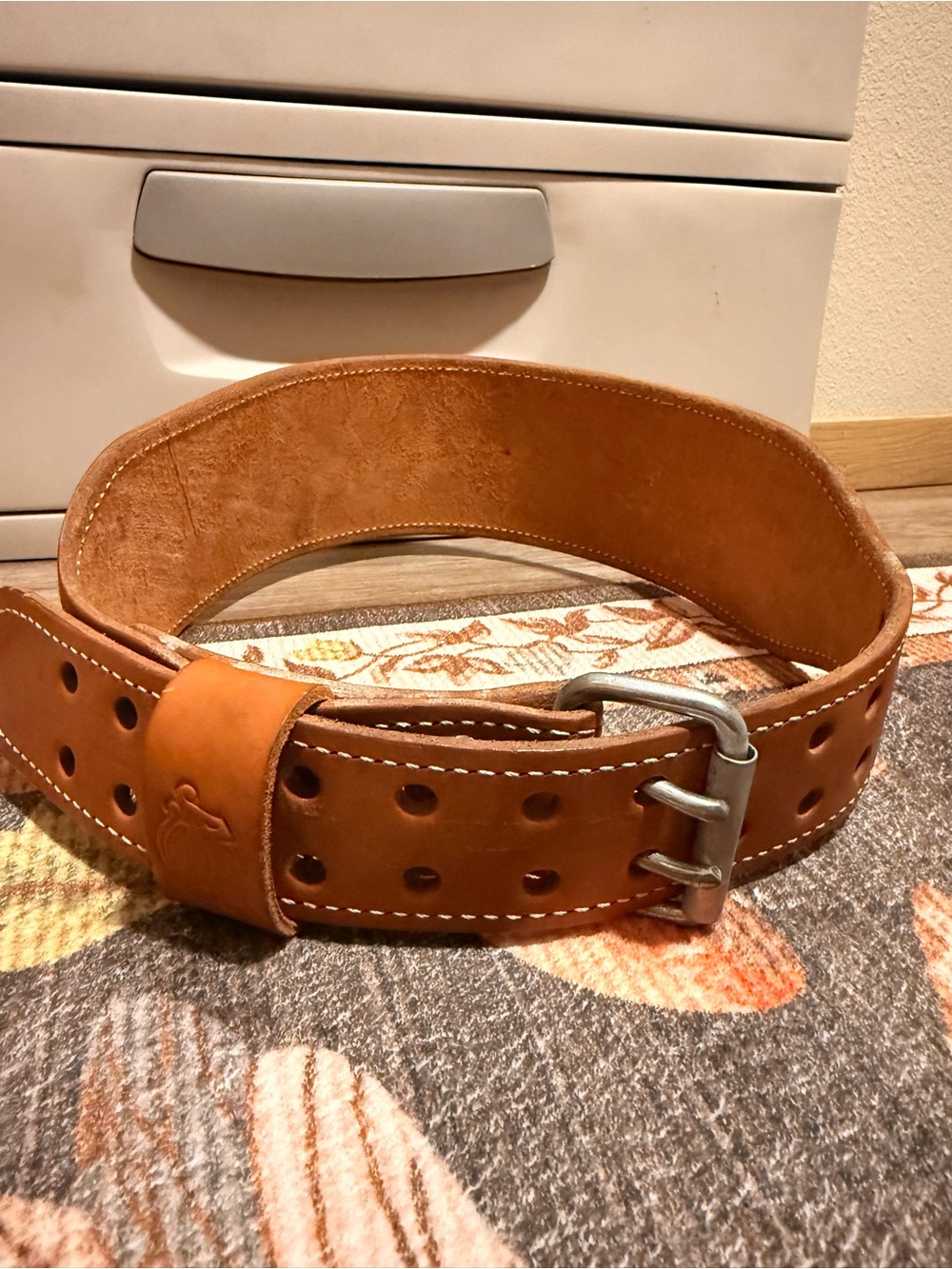 Brown Leather Weightlifting Belt